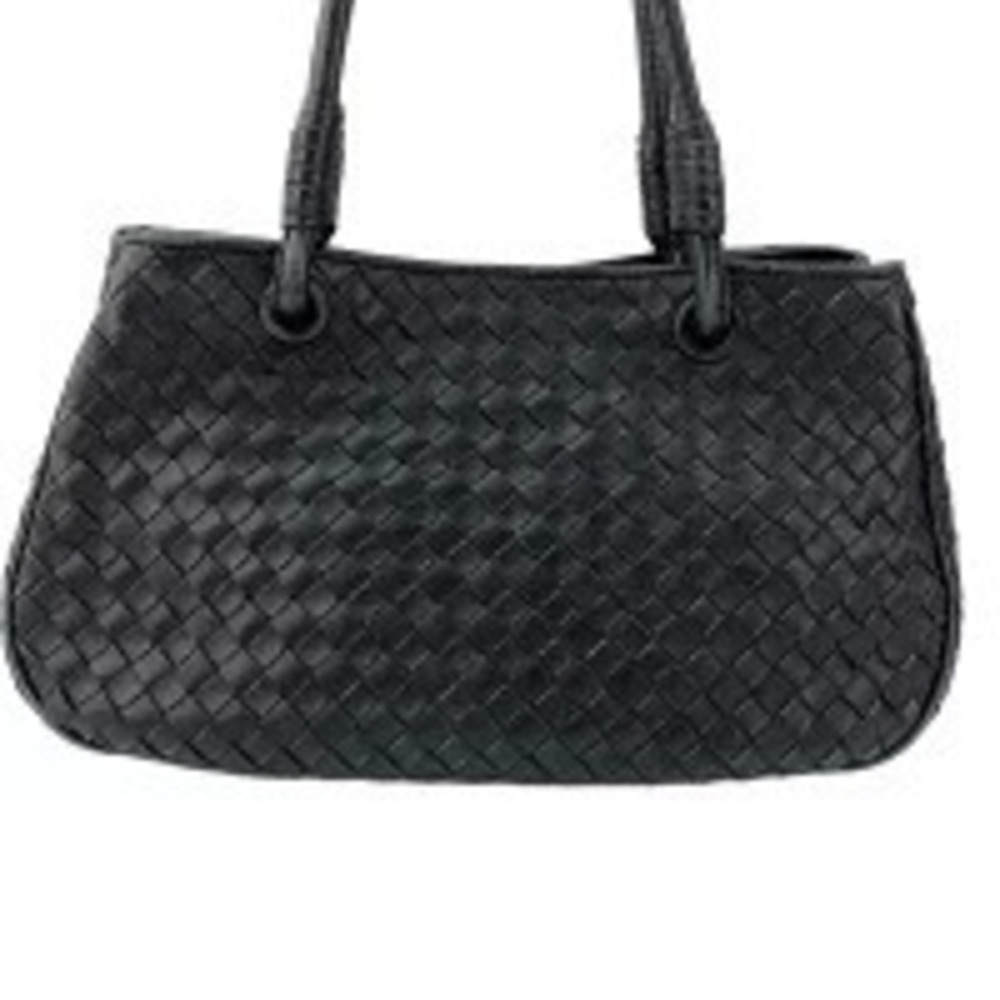 Bottega Veneta Leather Intrecciato Handbag Black